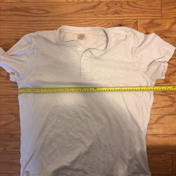 Faherty Mens Sunwashed Organic Cotton Linen T-Shirt Off-White Short Sleeve READ - Picture 9 of 10